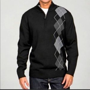 Oscar De Le Renta Mock Neck 1/4 Zip Sweater